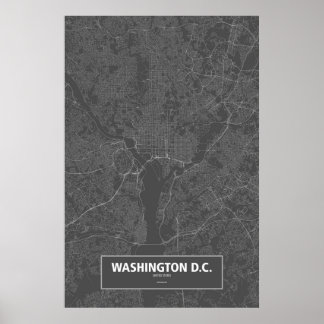 Washington D.C., United States (white on black) Poster