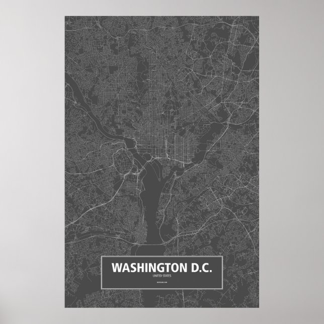 Washington D.C., United States (white on black) Poster (Front)