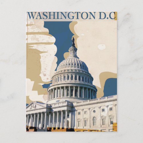 Washington DC Vintage Travel Poster Postcard