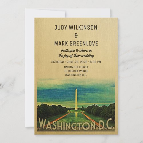 Washington DC Wedding Invitation DC Vintage