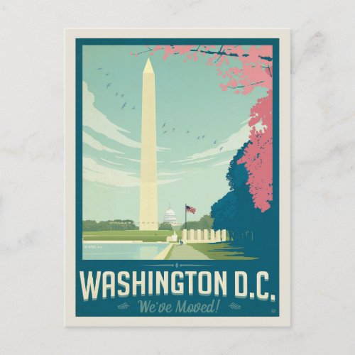 Washington DC  Weve Moved Invitation Postcard