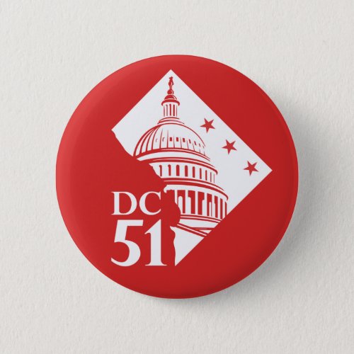 Washington DC 51st statehood now Button