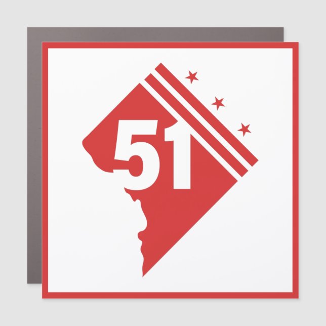Washington DC 51st statehood , Washington Dc flag  Car Magnet (Front)