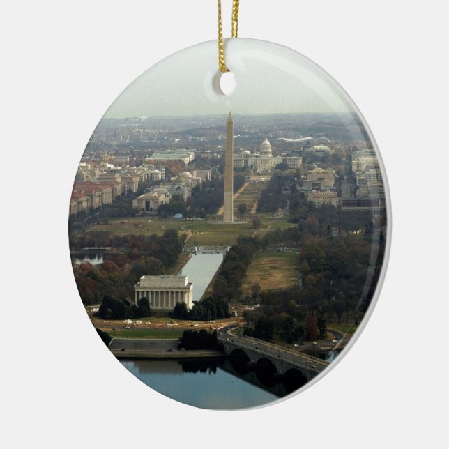 Washington DC Aerial Photograph Ceramic Ornament (Left)