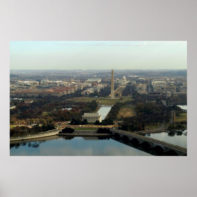 Washington DC Aerial Photograph Poster (Front)