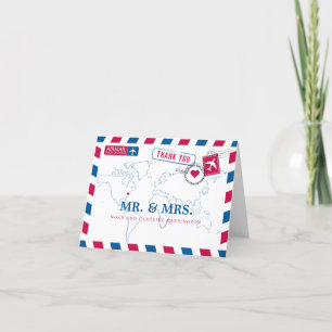 Washington DC Airmail Wedding Thank You Card