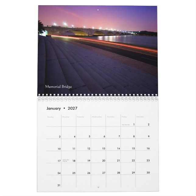 Washington DC Architecture Calendar (Jan 2027)