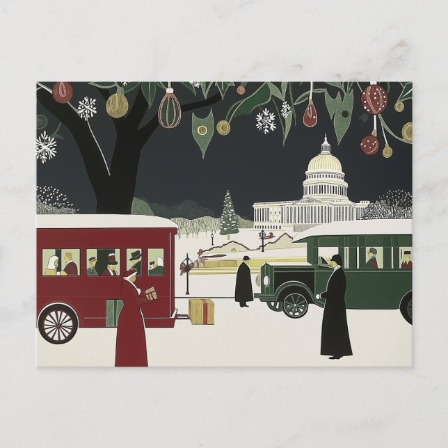 Washington DC Art Deco Style card Capitol Building (Front)