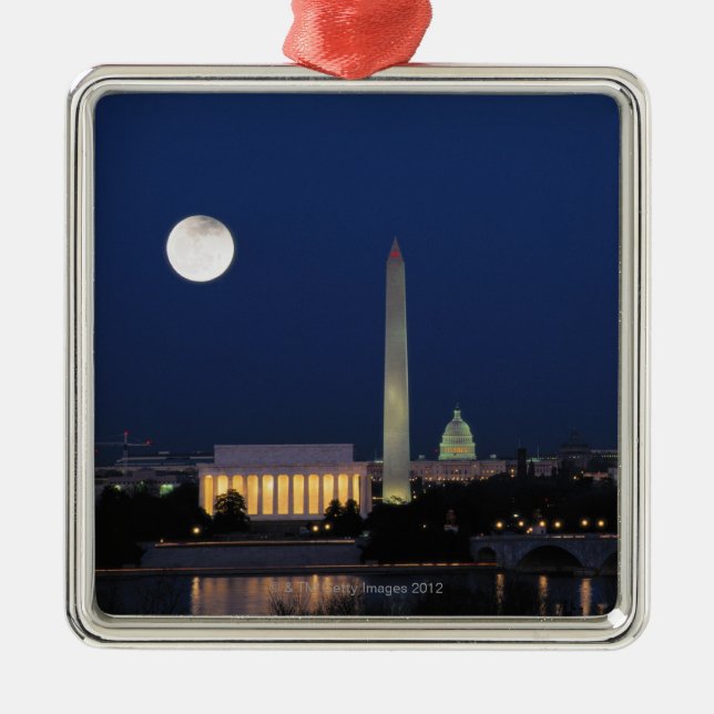 Washington DC at Night Metal Ornament (Front)