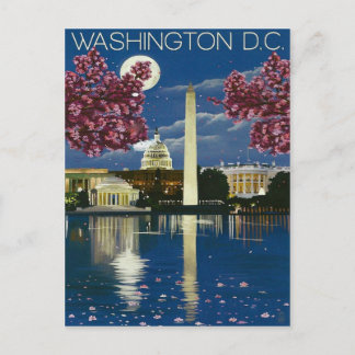 Washington DC at night, white house, spring Postcard