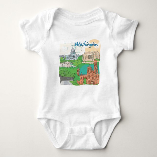Washington DC Baby Bodysuit (Front)
