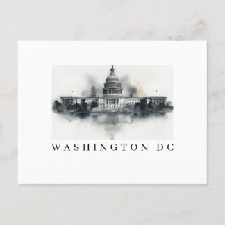 Washington DC Black and White Postcard