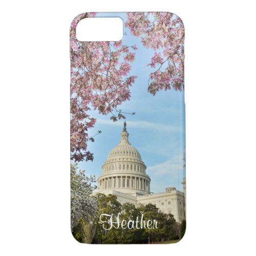 Washington DC Capitol Building and Cherry Blossoms iPhone 87 Case