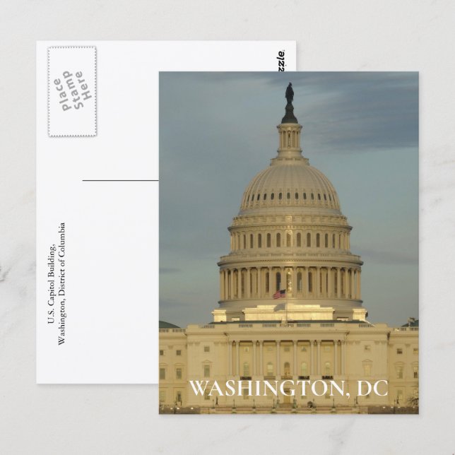 Washington DC Capitol Building Travel Photo Postcard (Front/Back)