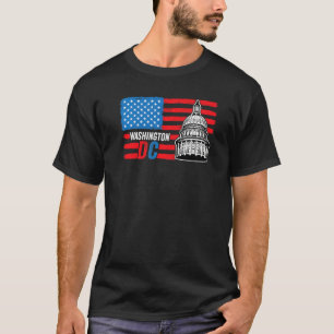 Washington Dc Capitol Hill American Flag Usa Pride T-Shirt