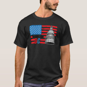 Washington Dc Capitol Hill American Flag Usa Pride T-Shirt