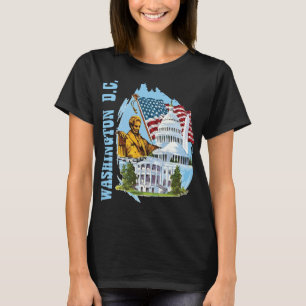 Washington DC Capitol Retro Blue Travel T-Shirt