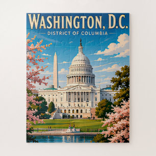 🏛️ Washington DC Capitol Travel Memory Jigsaw Puzzle