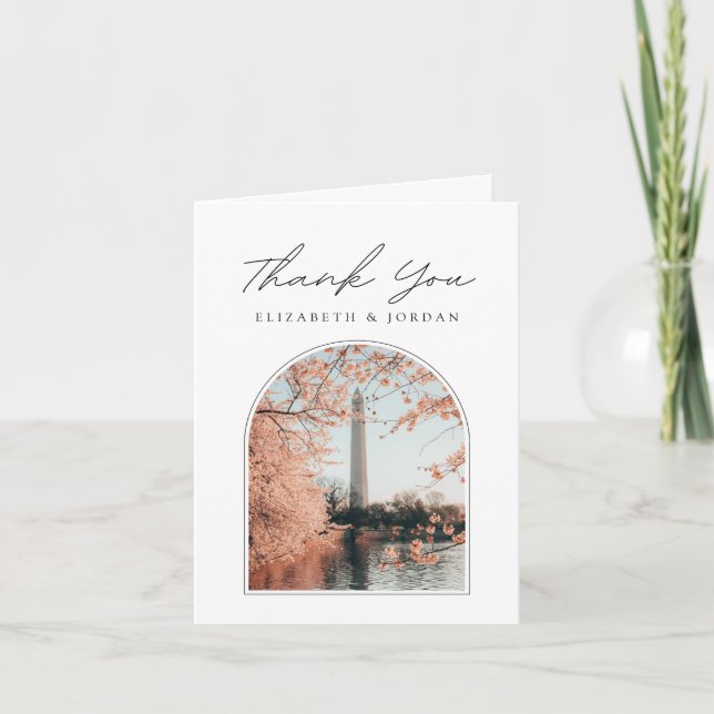 Washington DC Cherry Blossoms Blank Thank You Card (Front)