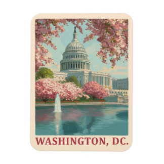 Washington DC – Cherry Blossoms & Capitol Building Magnet