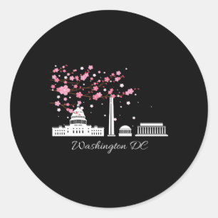 Washington Dc Cherry Blossoms City Monuts Classic Round Sticker