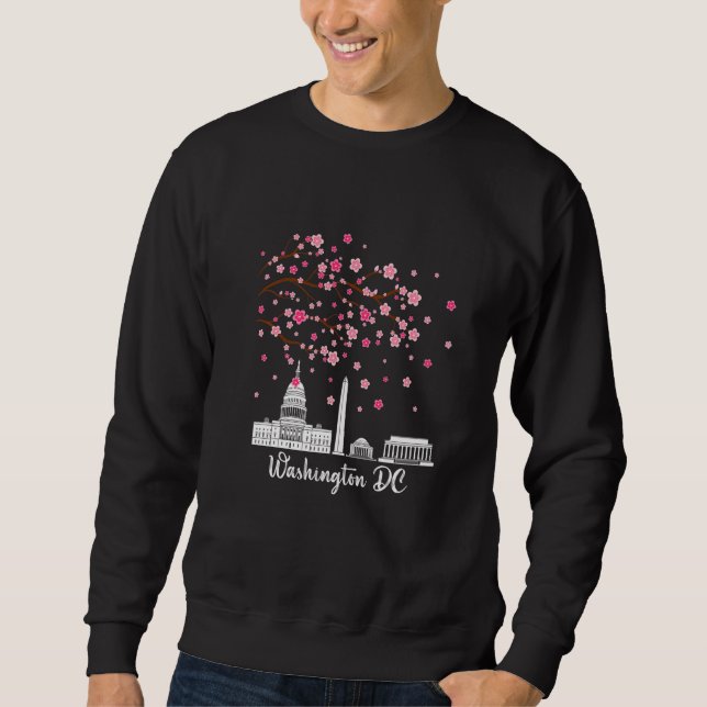 Washington Dc Cherry Blossoms Monuments Men Women  Sweatshirt (Front)