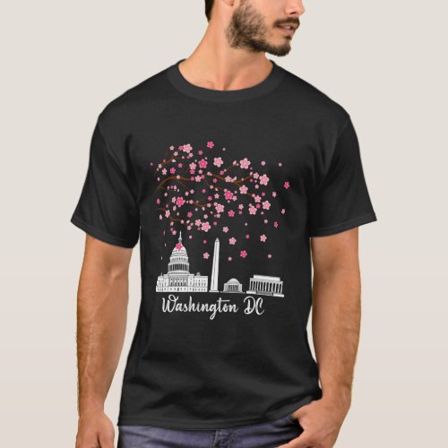 Washington Dc Cherry Blossoms Monuments T_Shirt