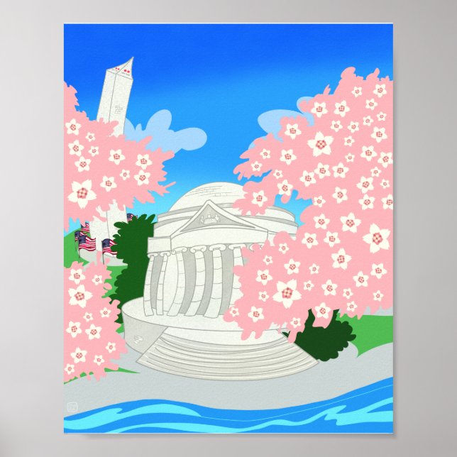 Washington DC Cherry Blossoms Poster (Front)