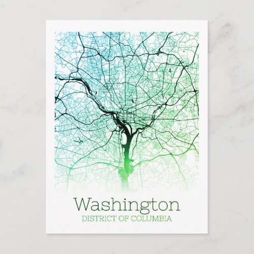 Washington DC City Map Postcard