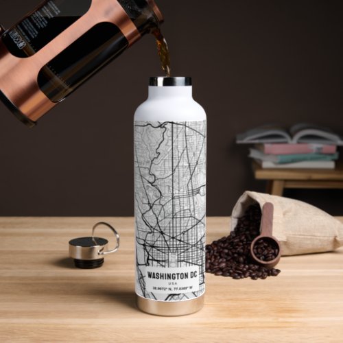 Washington DC City Map Water Bottle