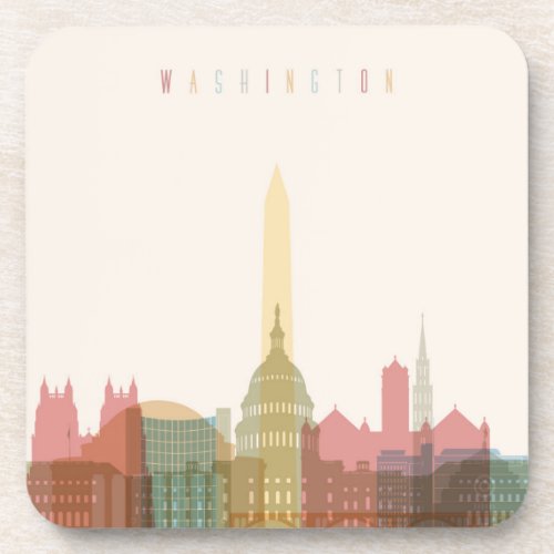 Washington DC  City Skyline Beverage Coaster