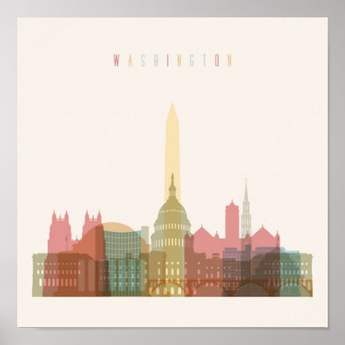 Washington DC  City Skyline Poster