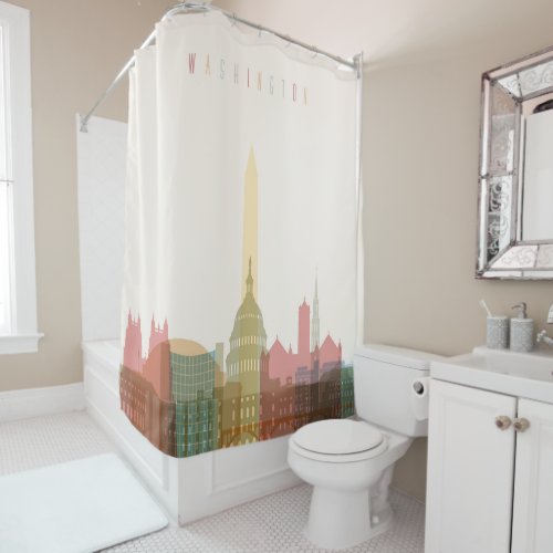 Washington DC  City Skyline Shower Curtain