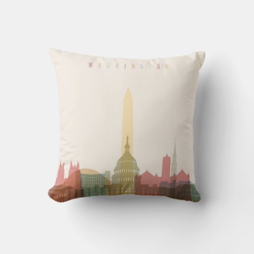 Washington DC  City Skyline Throw Pillow