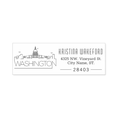 Washington DC  Custom Address Self_inking Stamp