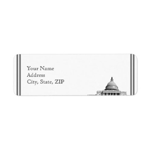 Washington DC Destination Return Address Label