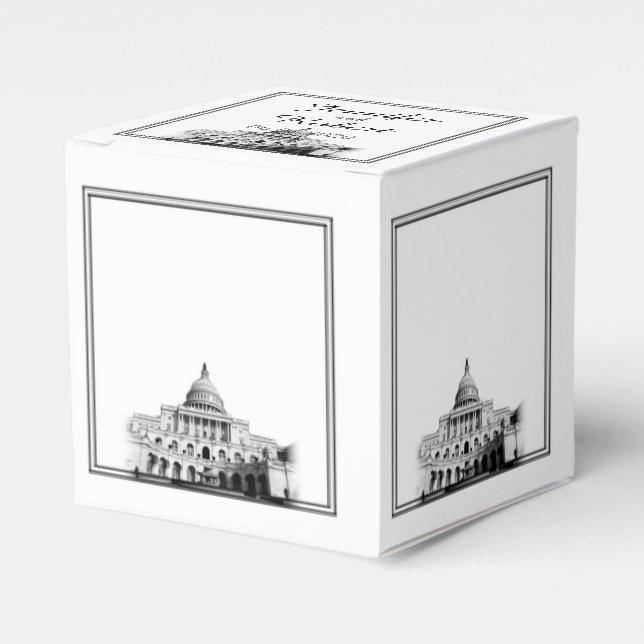 Washington DC Destination Wedding Favor Box (Front Side)