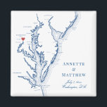 Washington DC Destination Wedding Favor Magnet<br><div class="desc">Quick and Easy ordering! These Washington DC map magnets make great DC wedding favors to include in your Washington DC destination wedding welcome bags. Move the heart by clicking "Edit Using design tool" under "Personalize". Featuring a map of Chesapeake Bay with Artwork by Coastal Map Designs</div>
