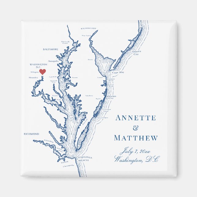 Washington DC Destination Wedding Favor Magnet (Front)