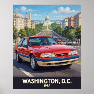 Washington DC Eighties Performance Roads 1987 Poster