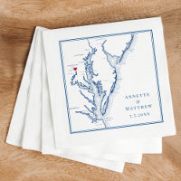 Washington DC Elegant Navy Blue Map Wedding
