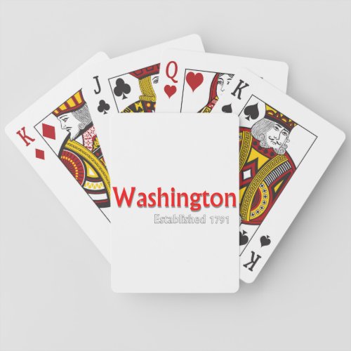 Washington DC Est Bicycle Poker Playing Cards