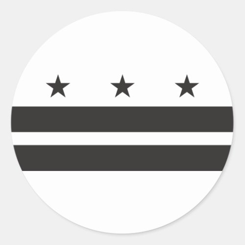 Washington DC Flag _ Black Classic Round Sticker