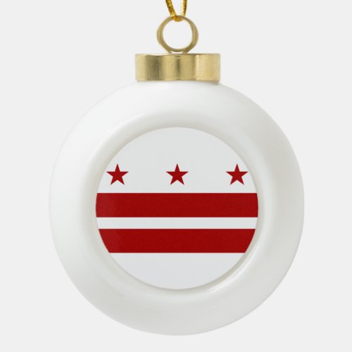 Washington DC Flag Ceramic Ball Christmas Ornament