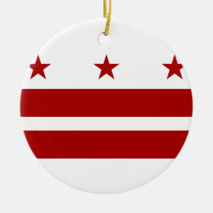 Washington DC Flag Ceramic Ornament