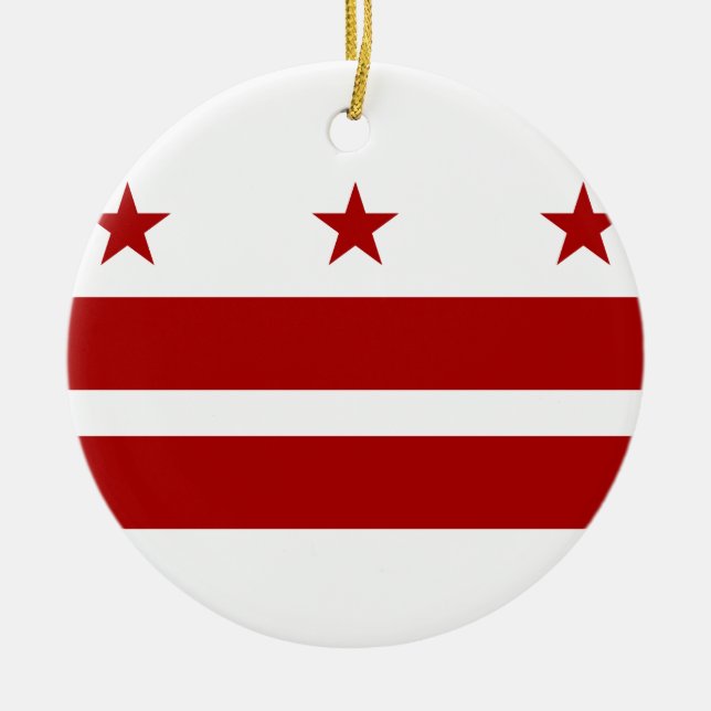 Washington DC Flag Ceramic Ornament (Front)