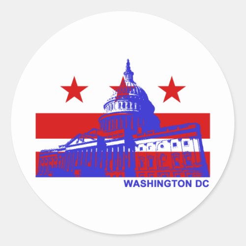 Washington DC Flag Classic Round Sticker