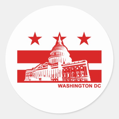 Washington DC Flag Classic Round Sticker