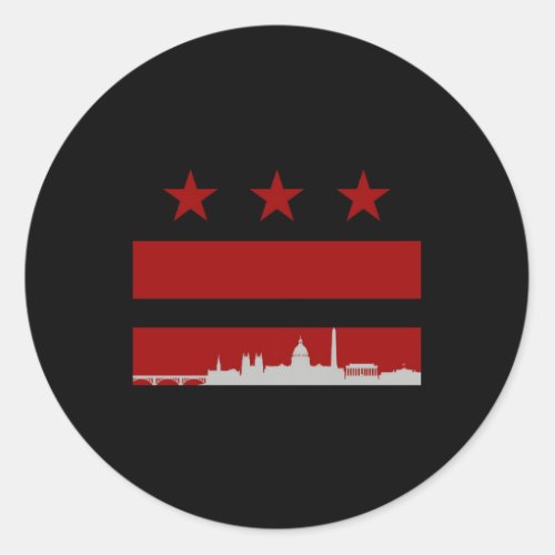 Washington Dc Flag Classic Round Sticker