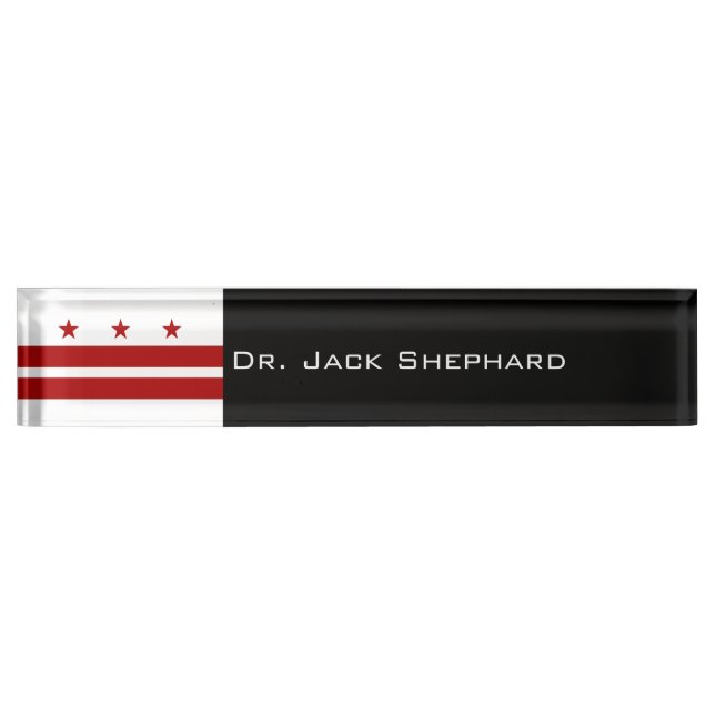 Washington DC Flag Desk Name Plate (Front)